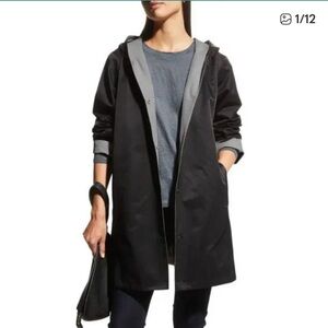 Eileen Fisher Reversible Hooded Jacket Raincoat
